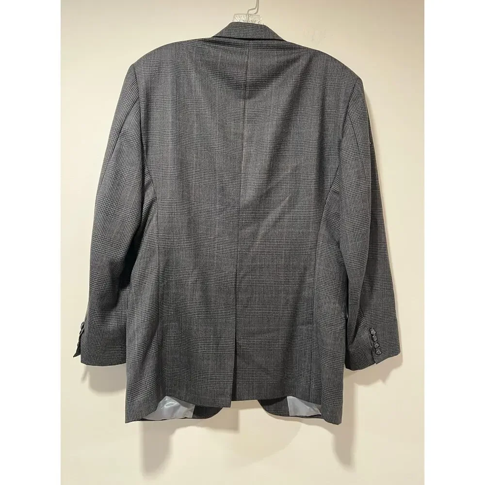 Vintage 100% Wool Sport Coat Suit Jacket Black & Gray Size 39 JL